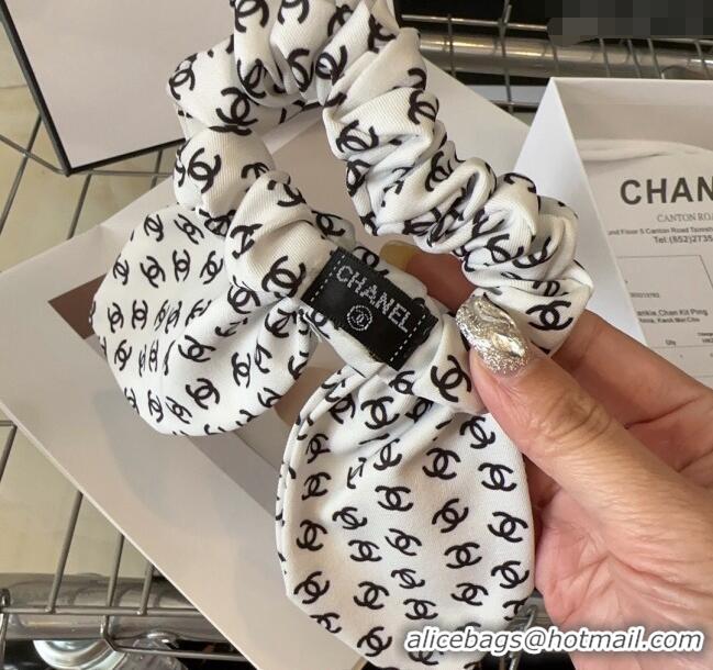 Low Price Chanel CC Bow Hairring CH033 White 2024