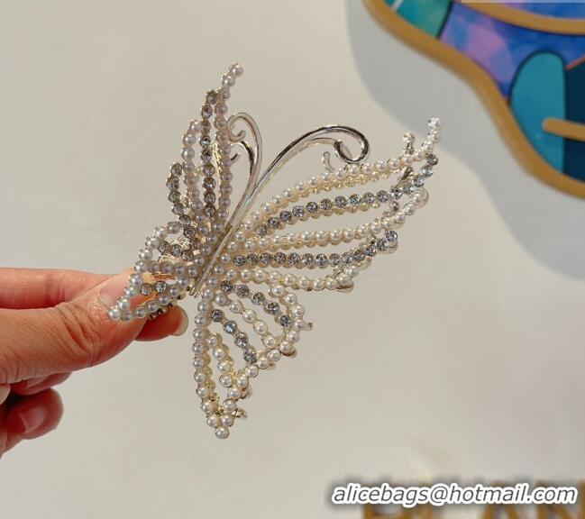 Good Product Chanel Butterfly Pearls Hair Clip CH0330 2024