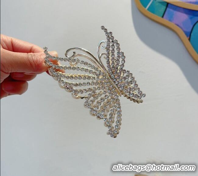 Shop Duplicate Chanel Butterfly Crystals Hair Clip CH0330 2024