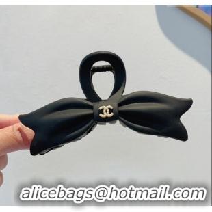 Famous Brand Chanel Matte Bow Hair Clip CH0401 Black 2024