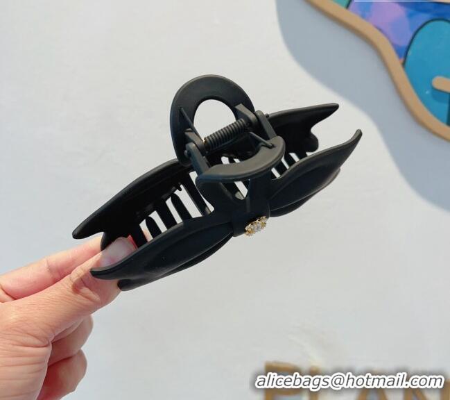 Famous Brand Chanel Matte Bow Hair Clip CH0401 Black 2024