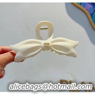 Buy Discount Chanel Matte Bow Hair Clip CH0401 White 2024