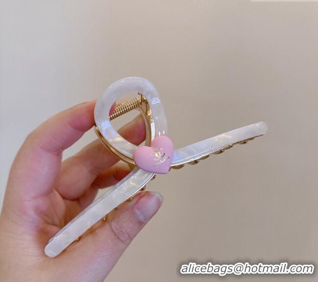 Buy Fashionable Chanel Love Hair Clip CH0401 White/Pink 2024