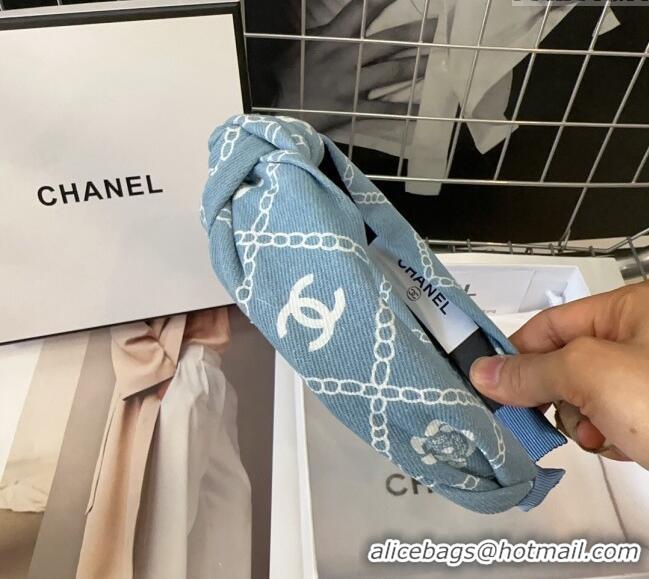 Grade Discount Chanel Denim Headband 0514 Light Blue 2024
