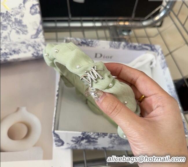 Buy Cheapest Dior Headband with Pearls CD0514 Green 2024