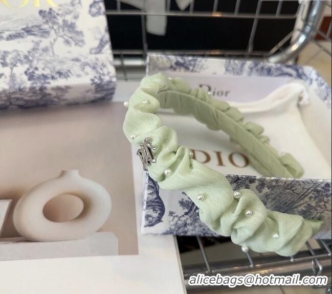 Buy Cheapest Dior Headband with Pearls CD0514 Green 2024