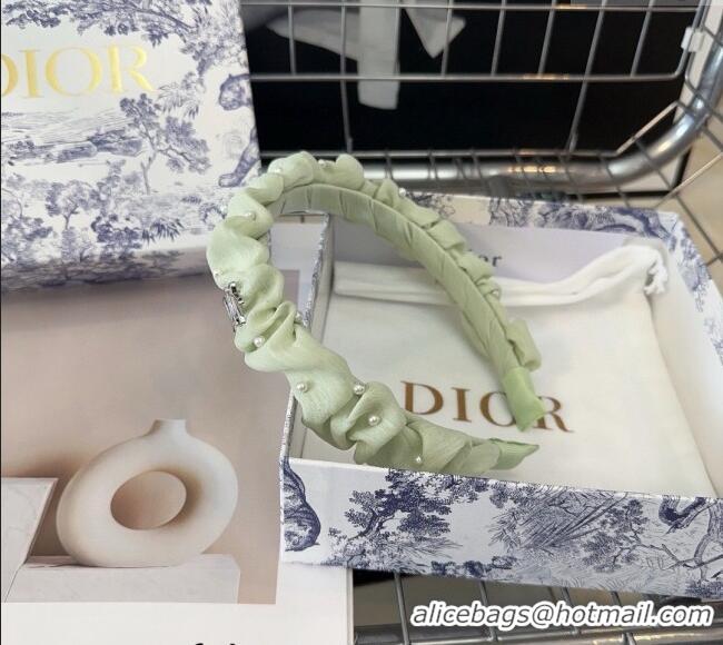 Buy Cheapest Dior Headband with Pearls CD0514 Green 2024