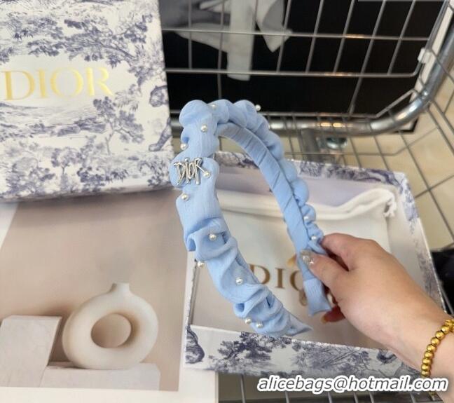Trendy Design Dior Headband with Pearls CD0514 Blue 2024