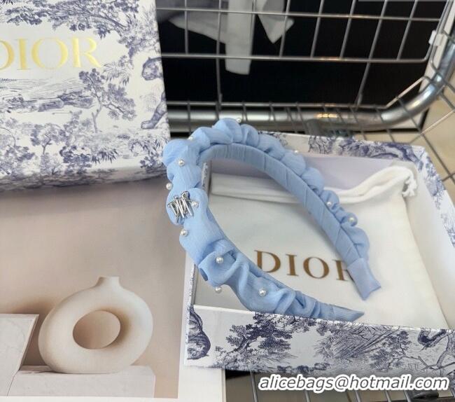 Trendy Design Dior Headband with Pearls CD0514 Blue 2024