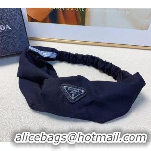 Best Grade Prada Logo Headband 0709 Black 2024