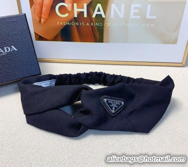 Best Grade Prada Logo Headband 0709 Black 2024