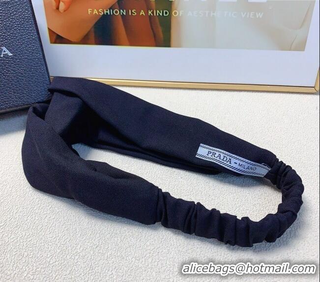 Best Grade Prada Logo Headband 0709 Black 2024