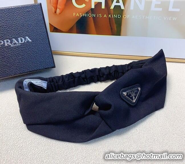 Best Grade Prada Logo Headband 0709 Black 2024