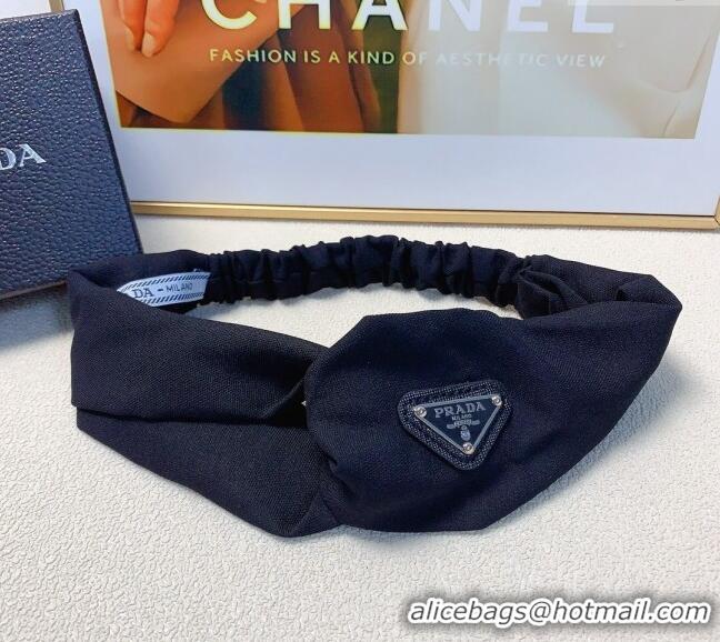 Best Grade Prada Logo Headband 0709 Black 2024
