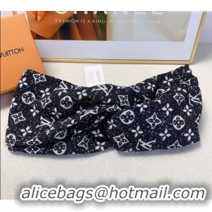 Top Quality Louis Vuitton Monogram Denim Headband 0709 Black 2024