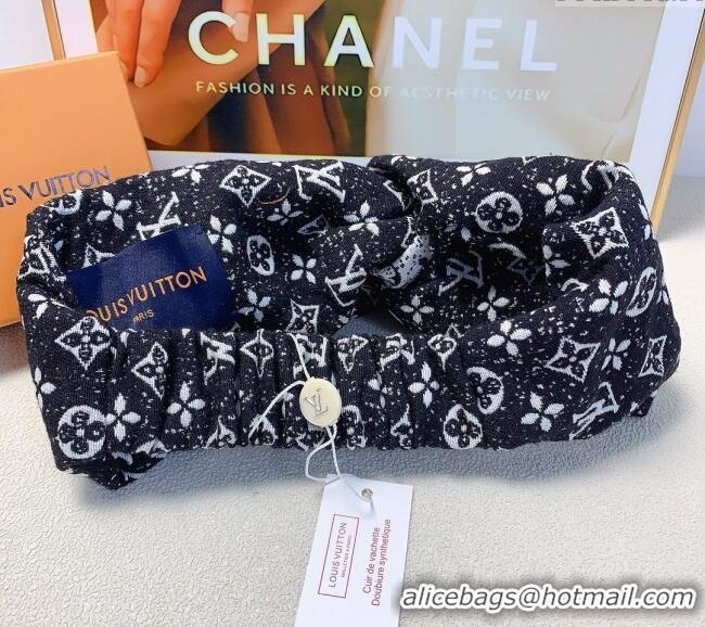 Top Quality Louis Vuitton Monogram Denim Headband 0709 Black 2024