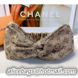 Luxury Discount Louis Vuitton Monogram Fabric Headband 0709 Beige 2024