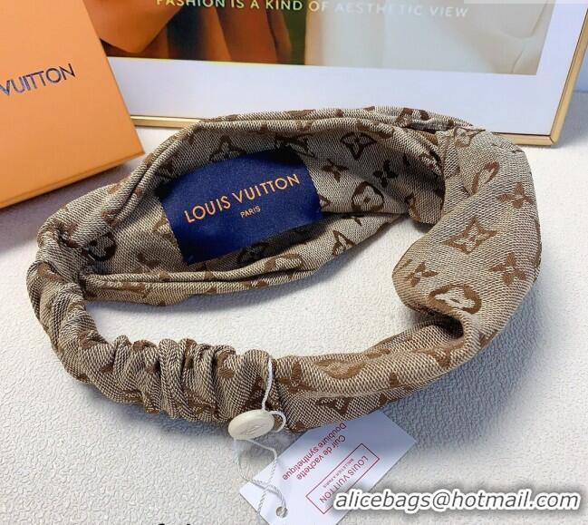Luxury Discount Louis Vuitton Monogram Fabric Headband 0709 Beige 2024