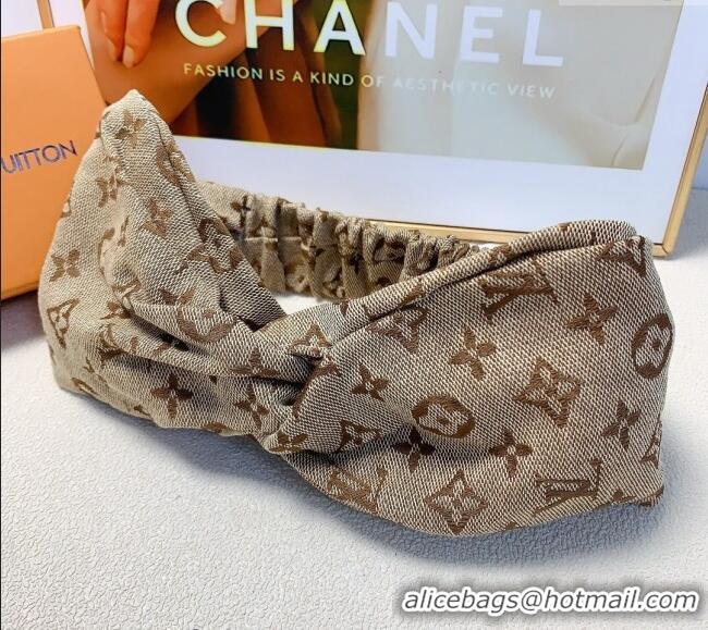 Luxury Discount Louis Vuitton Monogram Fabric Headband 0709 Beige 2024