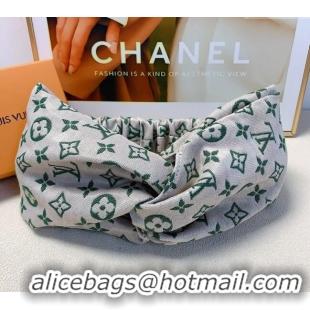 Low Cost Louis Vuitton Monogram Fabric Headband 0709 Green/Grey 2024