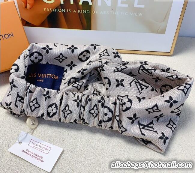Good Taste Louis Vuitton Monogram Fabric Headband 0709 Grey/Black 2024