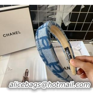 Reasonable Price Chanel Denim Headband 0709 Blue 2024