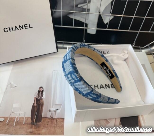 Reasonable Price Chanel Denim Headband 0709 Blue 2024