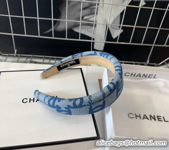 Reasonable Price Chanel Denim Headband 0709 Blue 2024