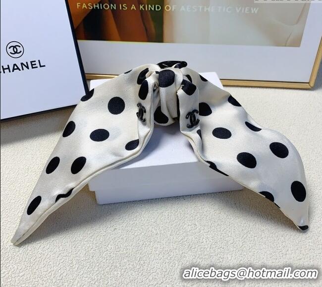 Buy Fashionable Chanel Hair Clip with Dotted Bow 0729 White 2024
