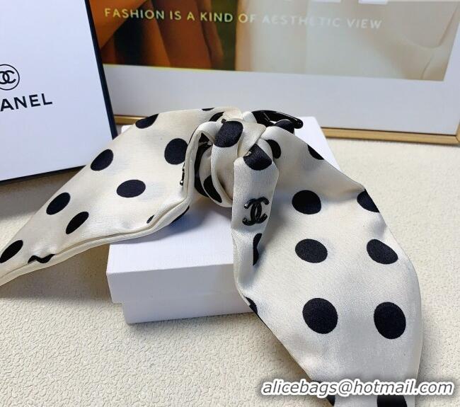 Buy Fashionable Chanel Hair Clip with Dotted Bow 0729 White 2024