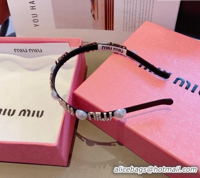 Luxury Cheap Miu Miu Hair Headband with Pearls 0729 2024