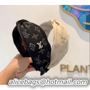 Good Taste Louis Vuitton Hair Headband 0729 Beige/Black 2024