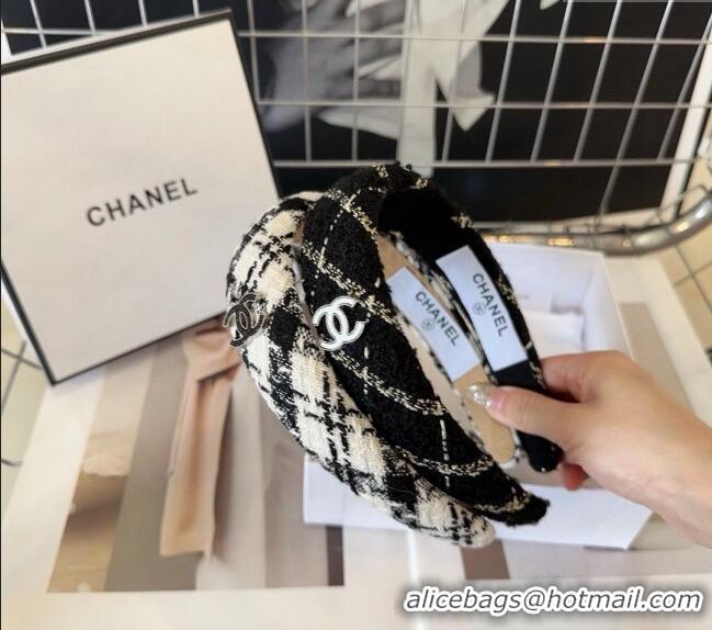 Best Promotional Chanel Quilted Tweed Hair Headband 0729 White 2024