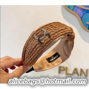Good Looking Chanel Wide Hair Headband 0729 Beige 2024