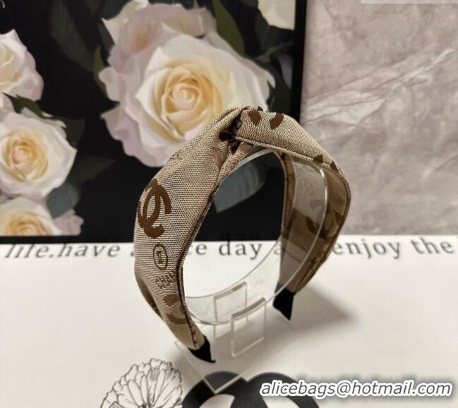 Top Quality Chanel CC Hair Headband 072902 Beige 2024