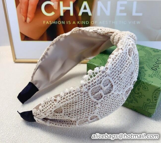 Shop Discount Gucci Crochet Hair Headband G0729 White 2024