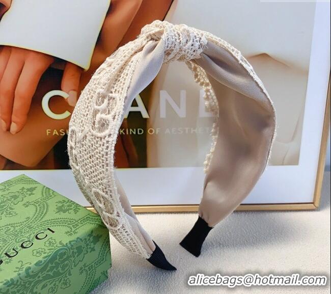 Shop Discount Gucci Crochet Hair Headband G0729 White 2024