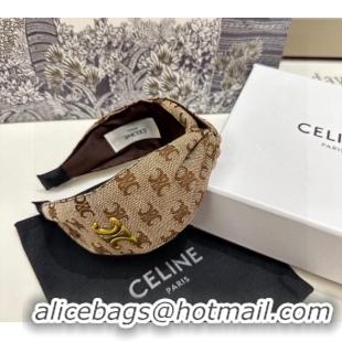 Luxury Cheap Celine Logo Headband 082009 Brown 2024