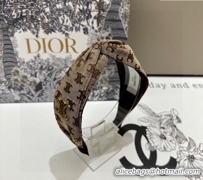 Luxury Cheap Celine Logo Headband 082009 Brown 2024