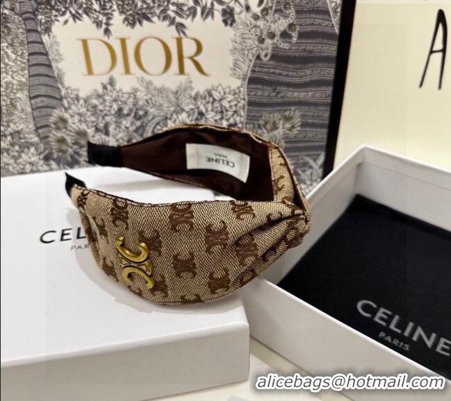 Luxury Cheap Celine Logo Headband 082009 Brown 2024