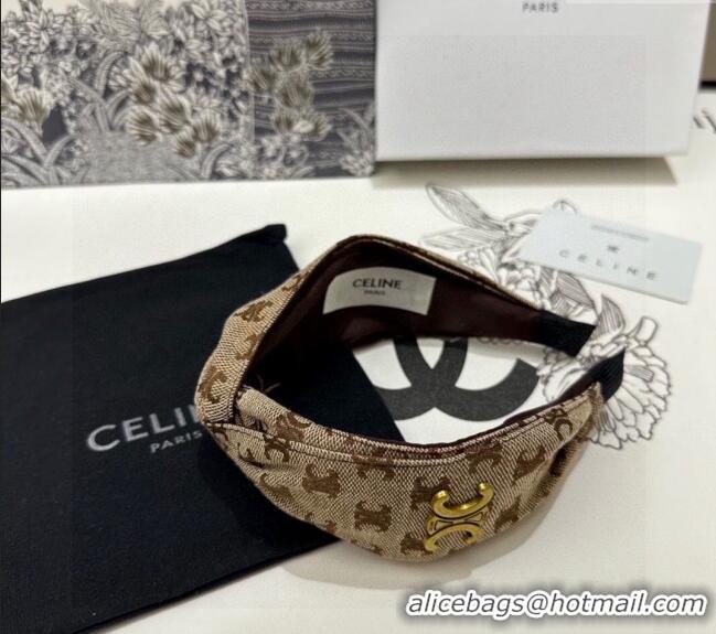 Luxury Cheap Celine Logo Headband 082009 Brown 2024