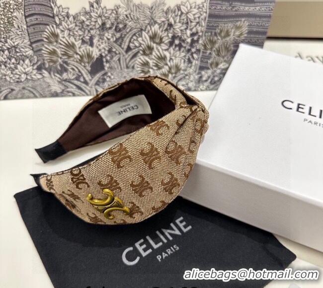 Luxury Cheap Celine Logo Headband 082009 Brown 2024