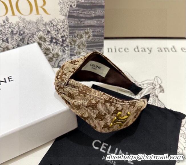 Luxury Cheap Celine Logo Headband 082009 Brown 2024
