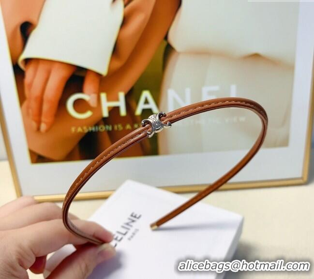 Top Grade Celine Narrow Headband 0820 Brown 2024
