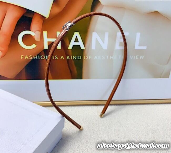 Top Grade Celine Narrow Headband 0820 Brown 2024