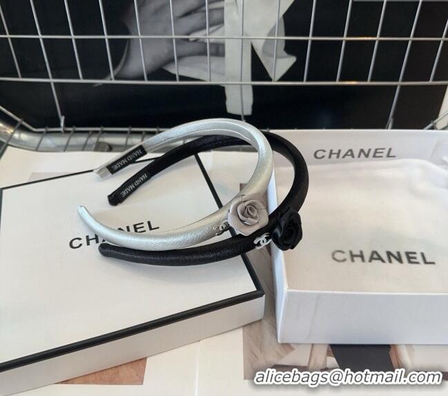 Most Popular Chanel Headband with Camellia Bloom 0820 Black 2024