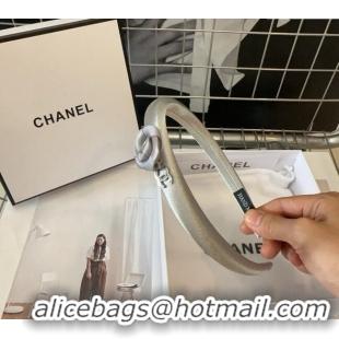 Top Grade Chanel Headband with Camellia Bloom 0820 Grey 2024