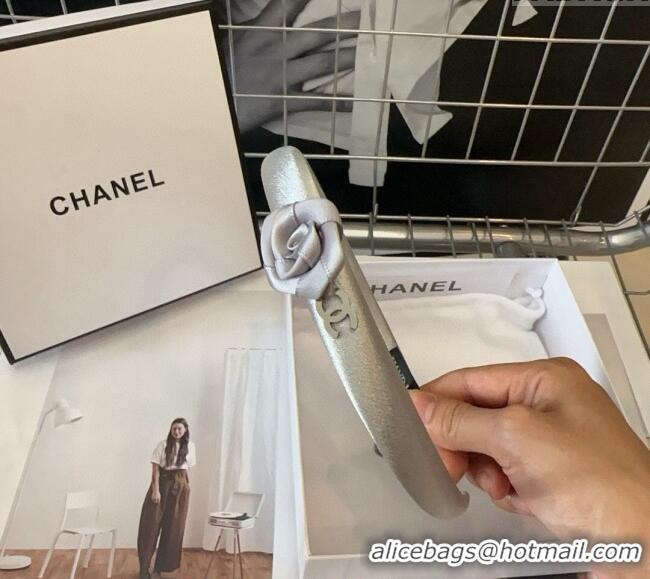 Top Grade Chanel Headband with Camellia Bloom 0820 Grey 2024