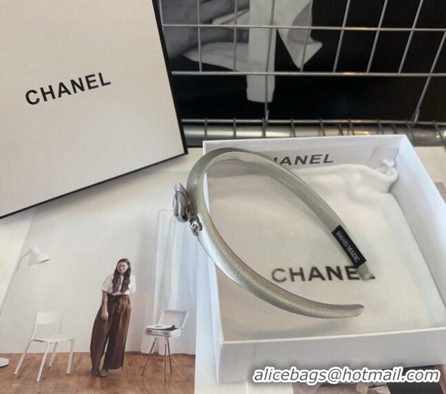 Top Grade Chanel Headband with Camellia Bloom 0820 Grey 2024