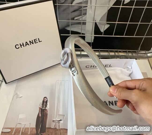 Top Grade Chanel Headband with Camellia Bloom 0820 Grey 2024